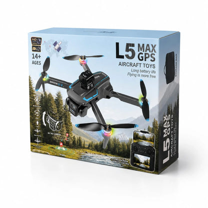 L5 MAX GPS Drone with 8K HD Camera & Screen Remote Controller | Foldable Long-Range Quadcopter | Dual Camera Aerial Photography Drone