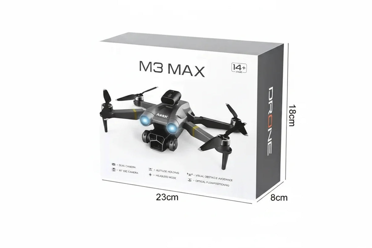 M3 MAX Dual Camera FPV Drone – Advanced Obstacle Avoidance & Triple Battery Combo